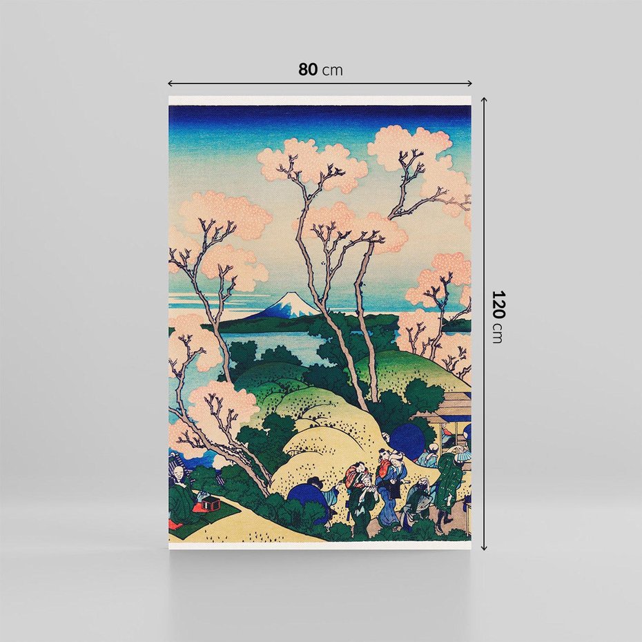 Obraz na płótnie 80x120 - "Goten-Yama Hill, Shinagawa on the Tokaido" Katsushika Hokusai - Reprodukcja - reprodukcja, obraz na płótnie