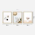 Zestaw obrazy w ramie 50x70 galeria - Kawa, kwiaty, boho, kapelusz - rama drewno