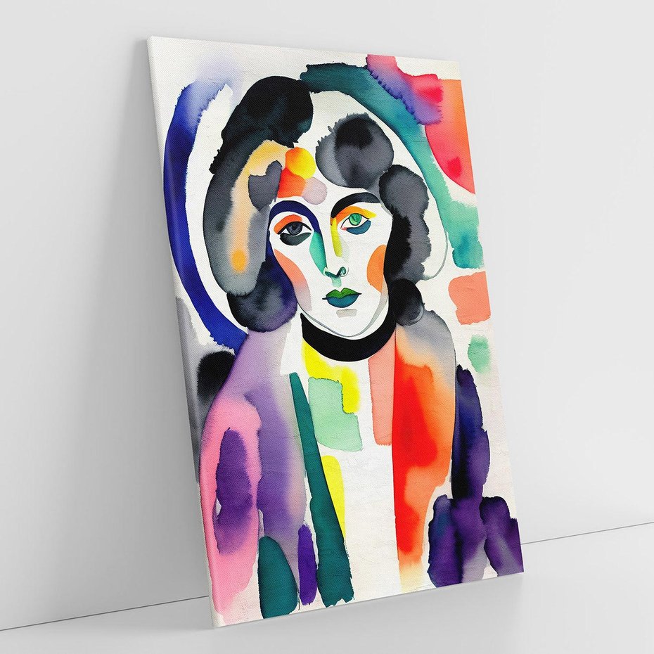 Obraz na płótnie 50x70 - Subtelne Akwarelowe Ulotności - abstrakcyjny akwarelowy portret kobiety, rozmyte farby