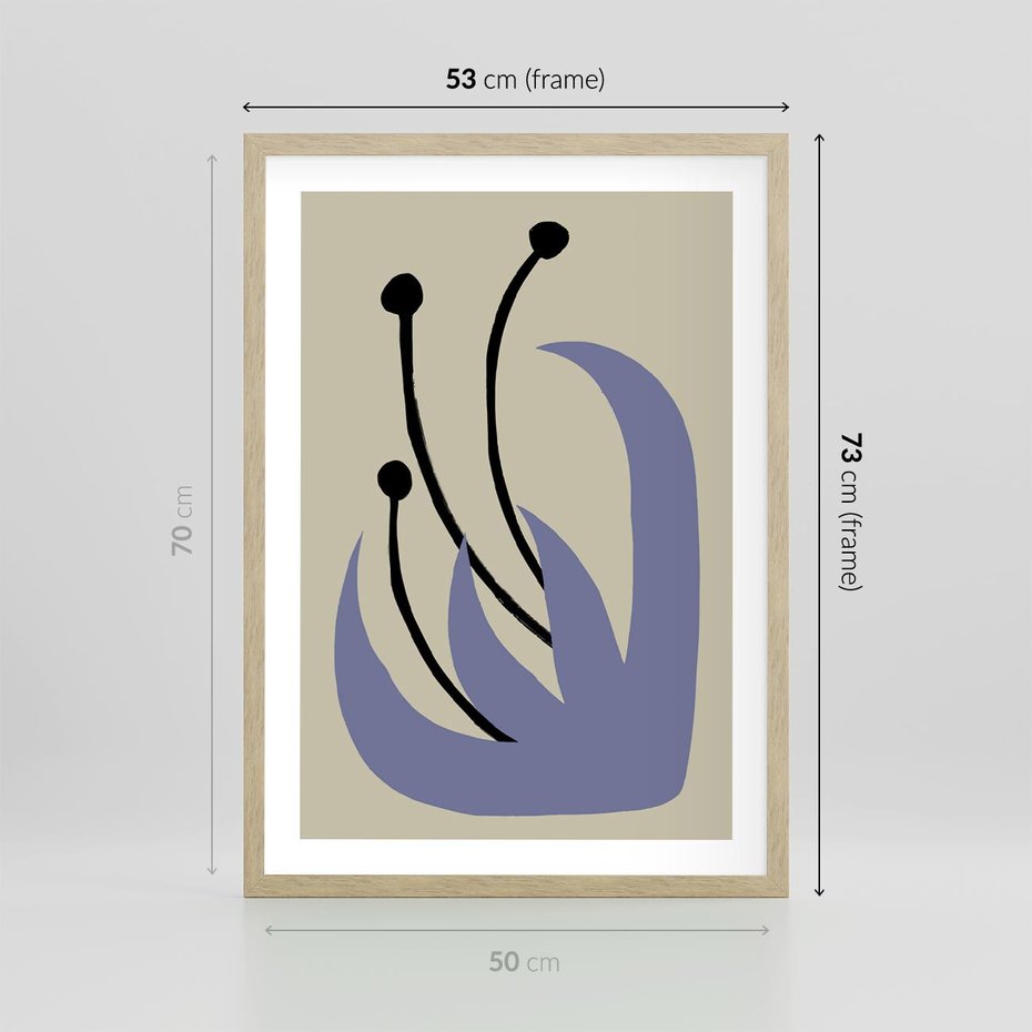 Plakat w ramie 50x70 - Bezgraniczne Przenikanie - minimalizm, boho plakat - rama drewno