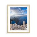 Plakat w ramie 40x50 - Błękitne Przezycia - Santorini, morze - rama drewno
