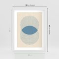 Plakat w ramie 30x40 - Wnętrza Refleksji - geometryczne kształty, koła - rama biała