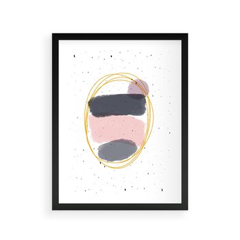 Plakat w ramie 40x50 - Migocące Odbicia - abstrakcyjna kompozycja, jak ręcznie malowana - rama czarna