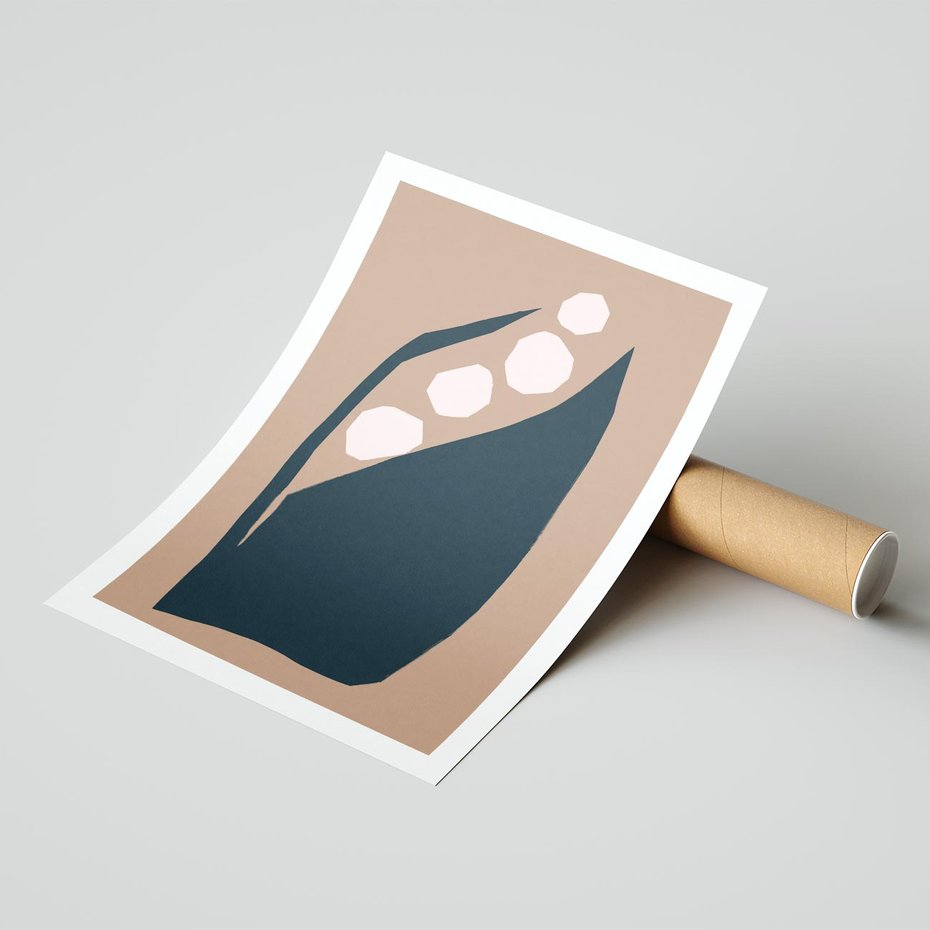 Plakat bez ramy 50x70 - Wnętrza Boho Serca - abstrakcyjny obraz, plakat