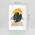 Plakat w ramie 50x70 - Monstera i Boho Elementy - grafika, boho klimat - rama biała