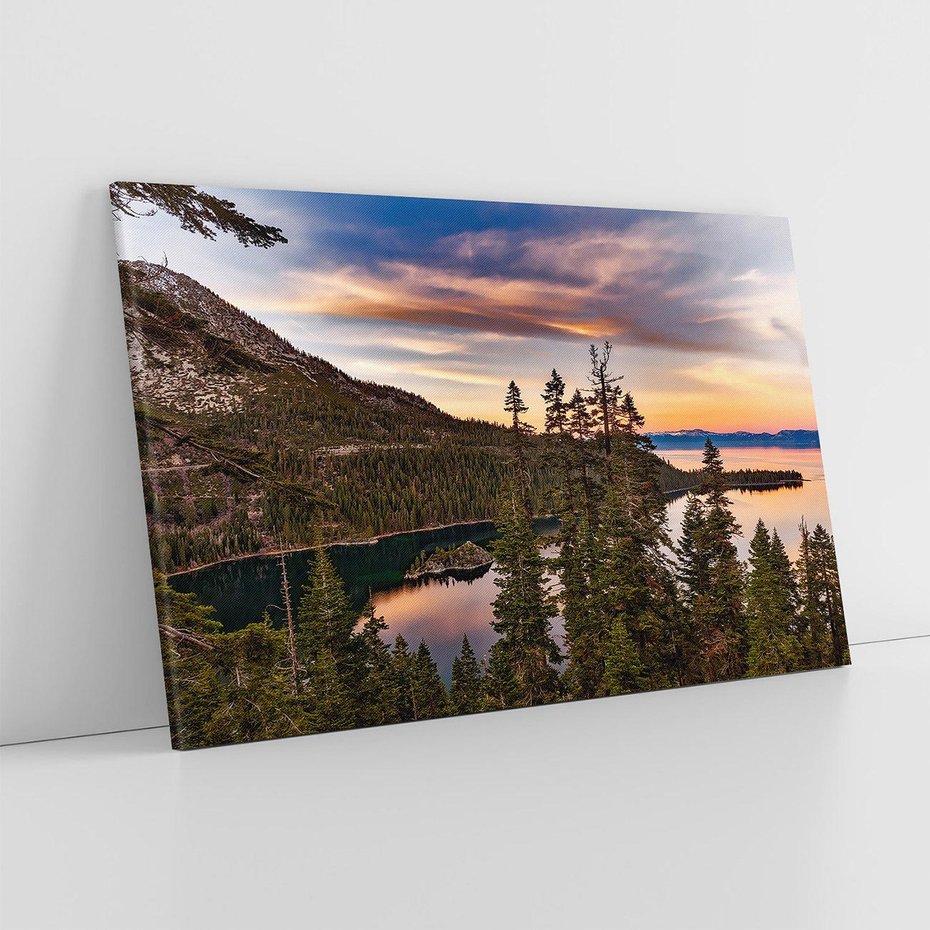 Obraz na płótnie 120x80 - Jezioro w lesie spokój natury - jezioro, las