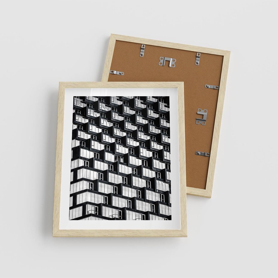 Plakat w ramie 40x50 - Elegancja Wysokości - architektura, wieżowiec - rama drewno