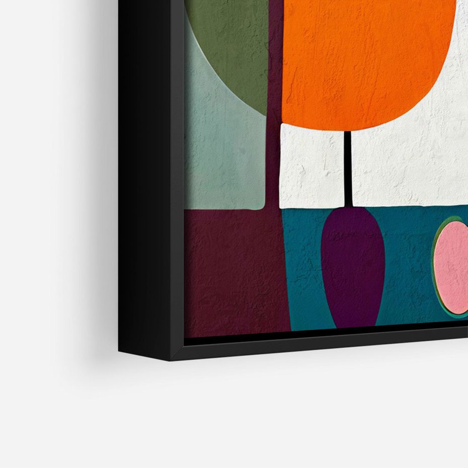 Obraz w ramie 50x70 - Migotliwa Aura Serca - abstrakcyjny obraz olejny, dziwne formy - rama czarna