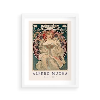 Plakat w ramie 30x40 - Piękno Art Nouveau - plakat, obraz - rama biała