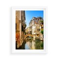 Plakat w ramie 50x70 - Magia Kanałów Weneckich - Wenecja, kanały - rama biała