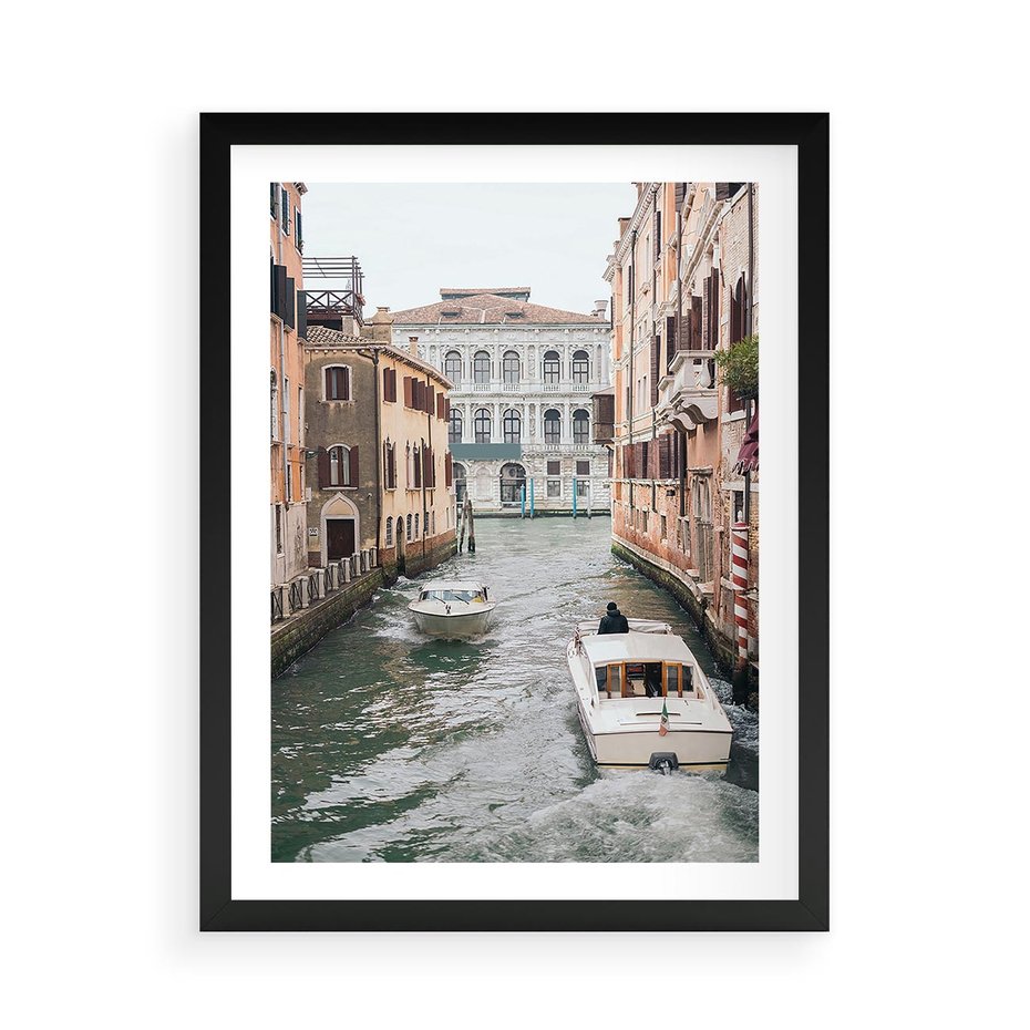 Plakat w ramie 50x70 - Wenecja na Twojej Ścianie - wenecja, kanały - rama czarna