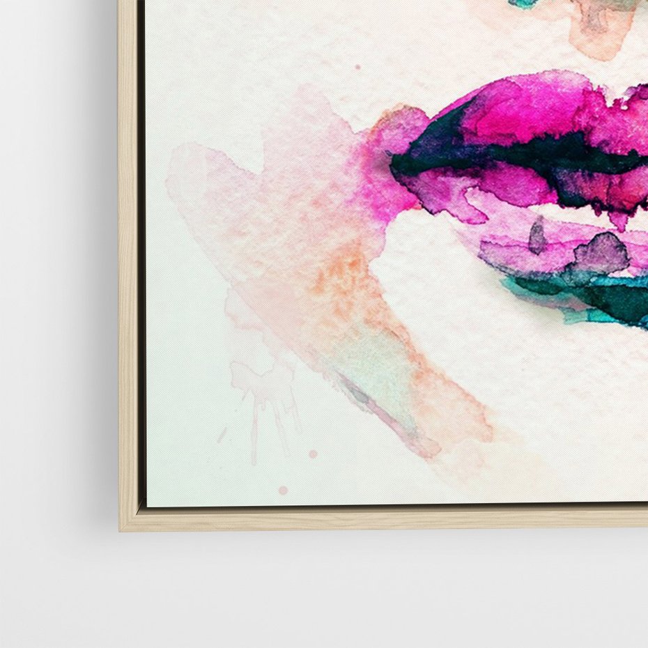 Obraz w ramie 70x100 - Eteryczna Głębia Dusz - portret twarz kobiety, wyraziste oczy - rama drewno