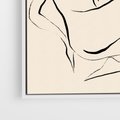 Obraz w ramie 80x80 - Piękno w Minimalizmie - abstrakcyjny rysunek, minimalistyczna kreska - rama biała