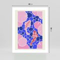 Plakat bez ramy 40x50 - Rzeka Abstrakcji - abstrakcyjna kompozycja, różowe ryby wśród rafy