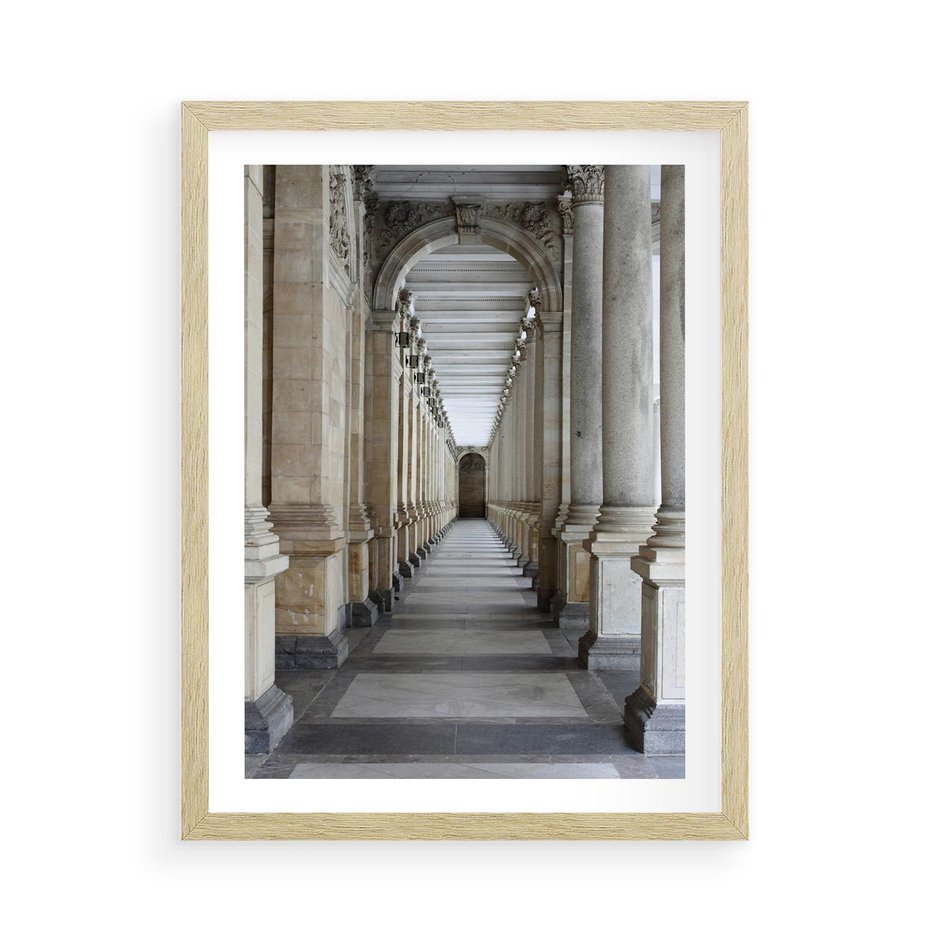Plakat w ramie 50x70 - Uroki Kolumn - kolumny, architektura - rama drewno