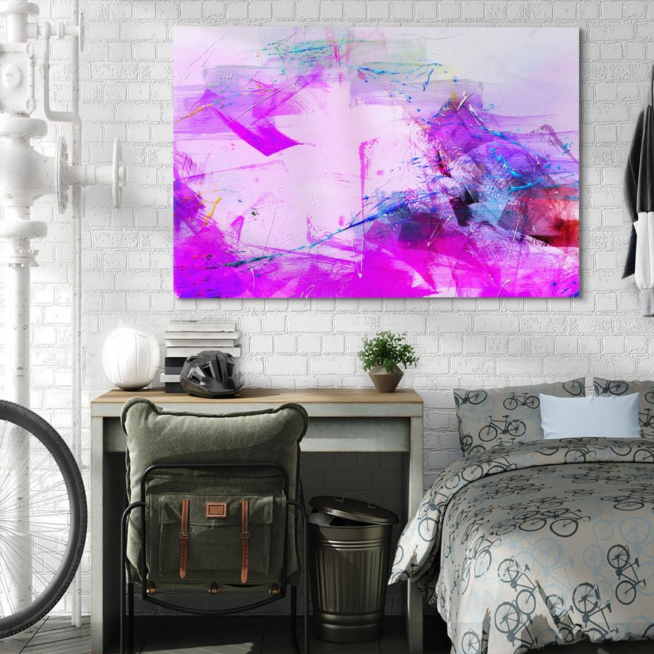 Obraz na płótnie 70x50 - Abstrakcja: wyrafinowany świat form i kolorów - abstrakcja