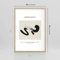 Plakat w ramie 50x70 - Prostota w kształcie - abstrakcja, maźnięcie farbą - rama drewno