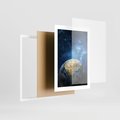 Plakat w ramie 30x40 - Kosmiczne Horyzonty - Ziemia, kosmos - rama biała