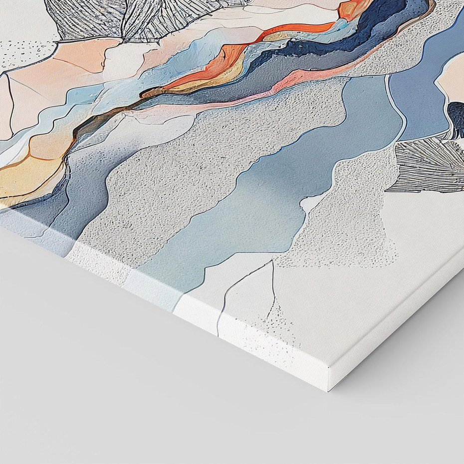 Obraz na płótnie 120x80 - Dynamiczne Góry - akwarelowe graficzne góry, krajobraz