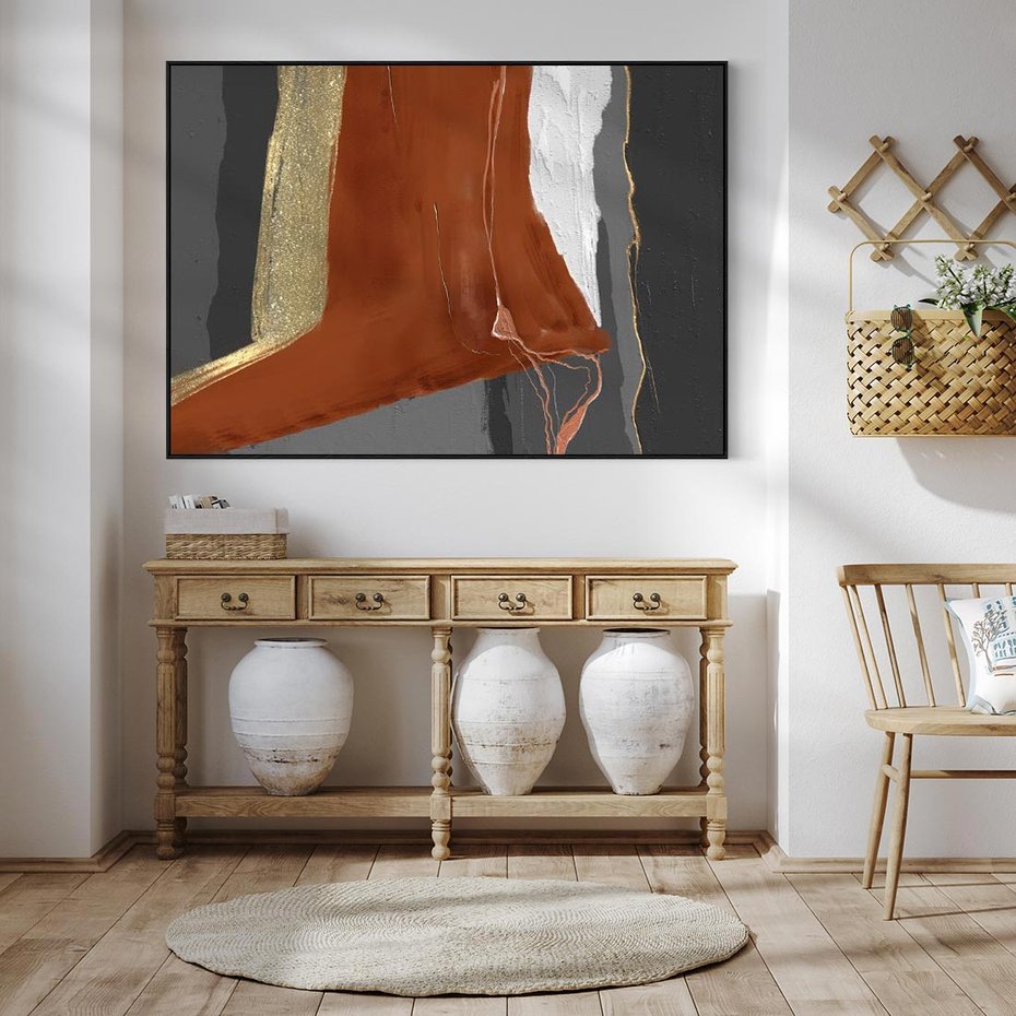 Obraz w ramie 100x70 - Abstrakcyjna impresja - abstrakcja, nowoczesny - rama czarna