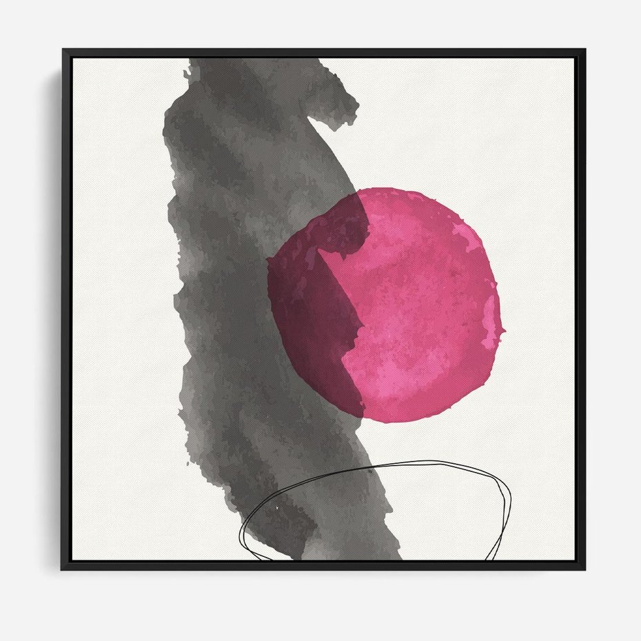 Obraz w ramie 50x50 - Bezczasowe Rytmy - abstrakcyjne nieregularne plamy, czarny - rama czarna