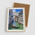 Plakat w ramie 50x70 - Romantyczna gondola w Wenecji - Wenecja, gondola - rama drewno