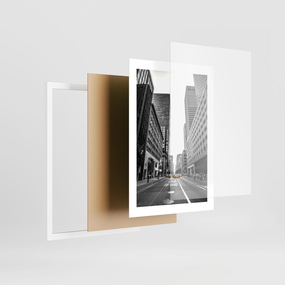 Plakat w ramie 30x40 - Ulica Nowego Jorku - ulica, Nowy Jork - rama biała