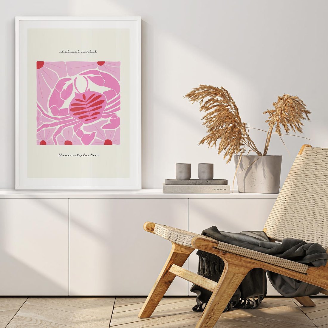 Plakat bez ramy 50x70 - Rozświetlone Impresje - abstrakcyjny plakat, krab