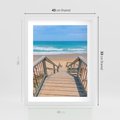 Plakat w ramie 40x50 - Pomost ku Morzu - pomost na plaży, morze - rama biała