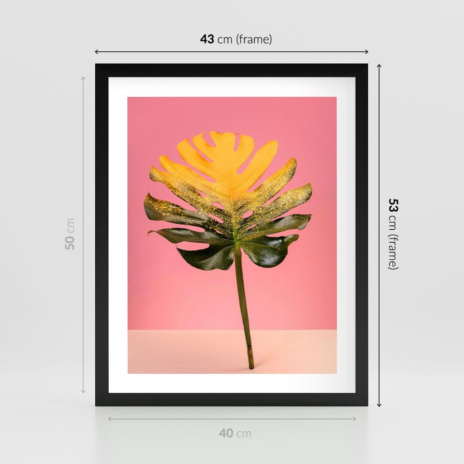Plakat w ramie 40x50 - Majestatyczna monstera - monstera, liść - rama czarna