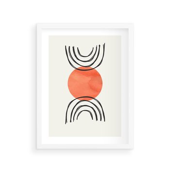 Plakat w ramie 50x70 - Lustrzane Widzenie - koło, boho styl - rama biała