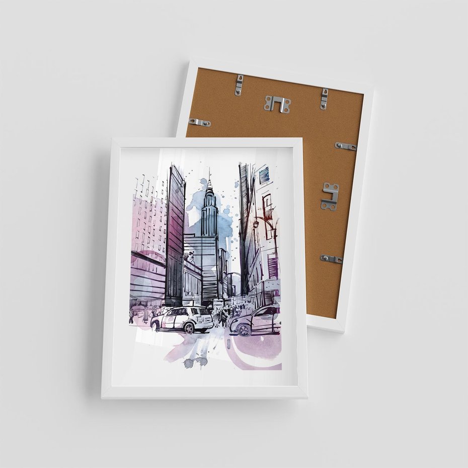 Plakat w ramie 30x40 - Miasto ożywione pulsującym życiem - szkocja, miasto - rama biała