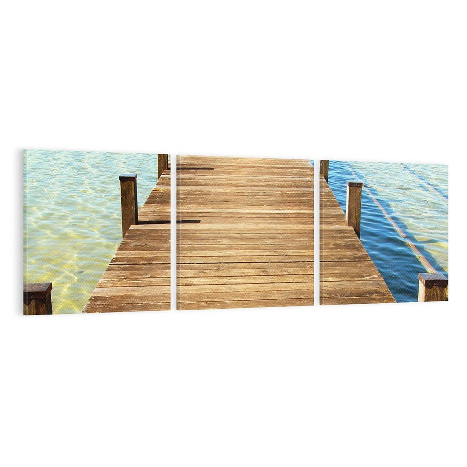 Obraz na płótnie 120x40 - Pomost nad morską przestrzenią - pomost, morze