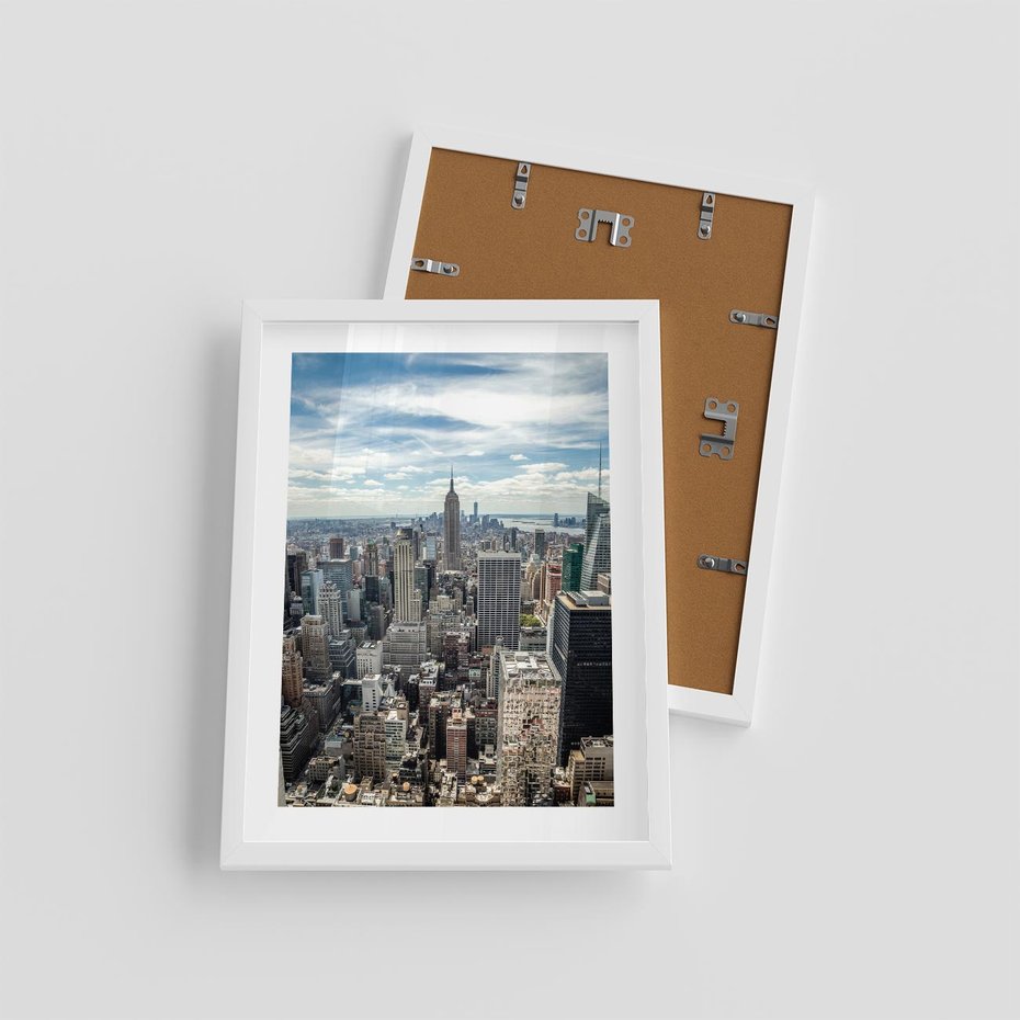 Plakat w ramie 30x40 - Duch Nowego Jorku - Manhattan, Nowy Jork - rama biała