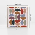 Obraz w ramie 80x80 - Kolorowe Echo Boho - abstrakcyjny obraz, geometryczna kompozycja - rama drewno