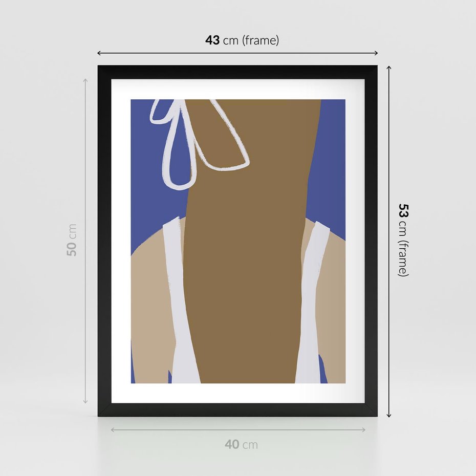 Plakat w ramie 40x50 - Kobieca Inspiracja - plakat retro, kobieta z kokardą - rama czarna