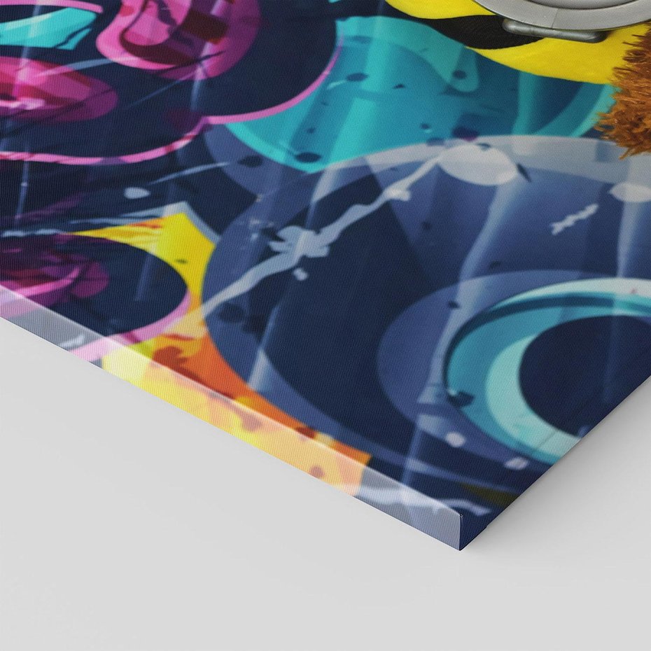 Obraz na płótnie 40x40 - Świat minionków w graffiti - minionek, graffiti