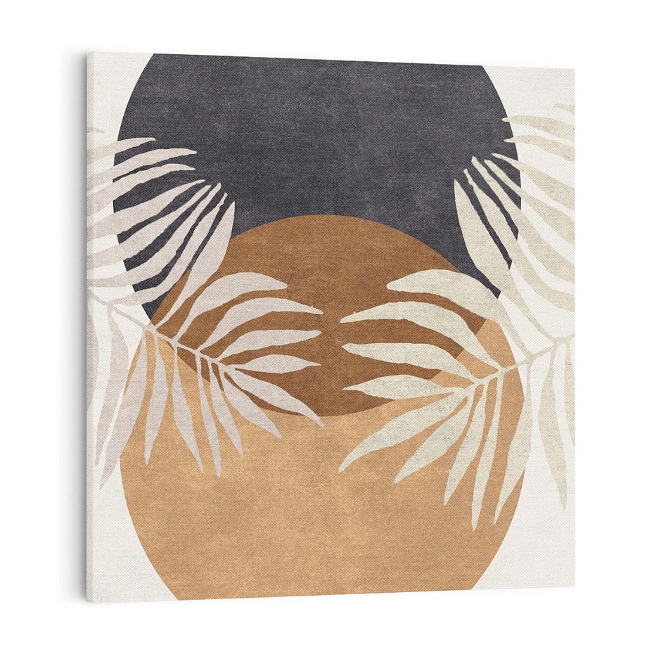 Obraz na płótnie 70x70 - Kompozycje ukrytych myśli - symetria, dwa koła po środku