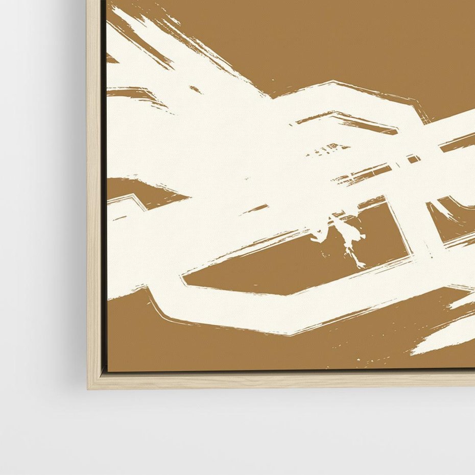 Obraz w ramie 50x50 - Taniec Energii - abstrakcyjne kreski, maźnięcia - rama drewno