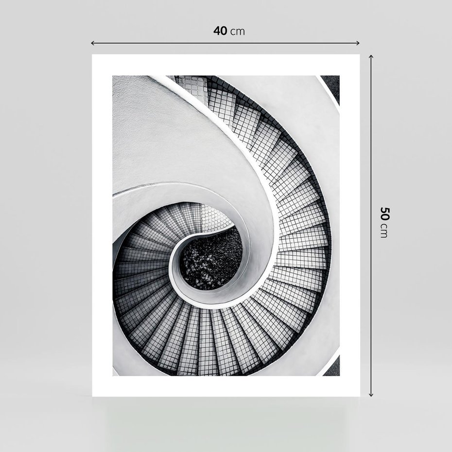 Plakat bez ramy 40x50 - Nowoczesne Schody: Kręcone Piękno - nowoczesna architektura, kręcone schody