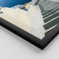 Zestaw obrazy w ramie 50x70 galeria - Santorini, białe, domki, morze - rama czarna