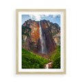 Plakat w ramie 50x70 - Górska siła wodospadów - wodospad, góra - rama drewno