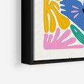 Obraz w ramie 50x50 - Kolorowe Spektrum - abstrakcyjny plakat, niebieski kot - rama czarna