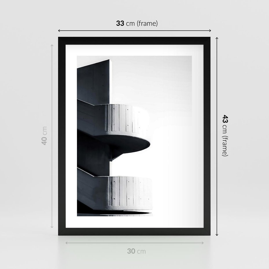 Plakat w ramie 30x40 - Elegancja Współczesności - architektura, nowoczesne formy - rama czarna