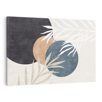 Obraz na płótnie 120x80 - Symfonia skradzionych chwil - cienie liści palmy, beżowe tłó