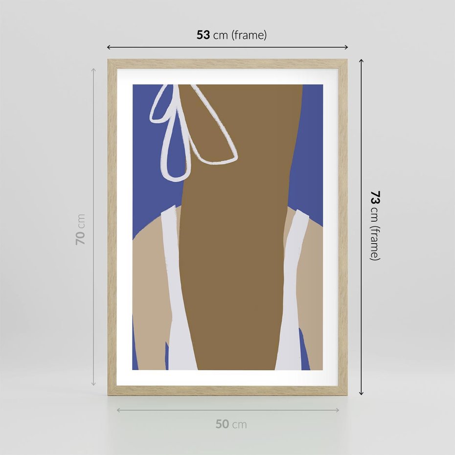 Plakat w ramie 50x70 - Kobieca Inspiracja - plakat retro, kobieta z kokardą - rama drewno