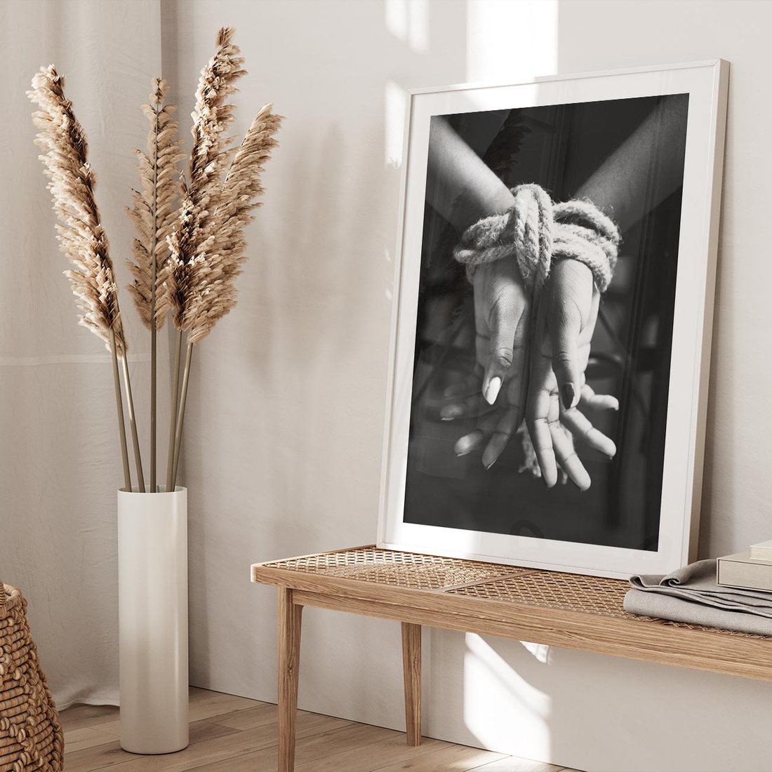 Plakat bez ramy 40x50 - Splątane Uczucia - czarno biała fotografia, artystyczna