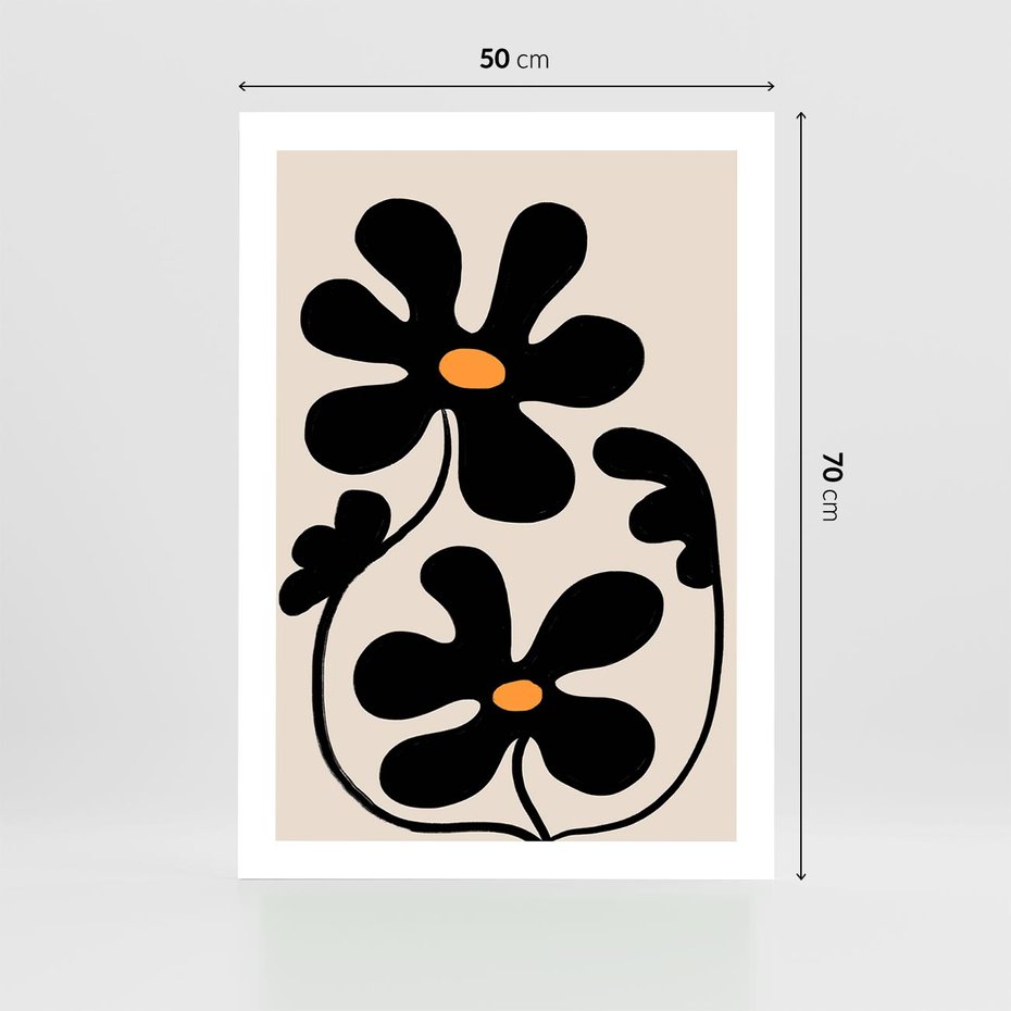 Plakat bez ramy 50x70 - Wyjątkowość Boho - minimalistyczny abstrakcyjny obraz, prymitywne kwiaty