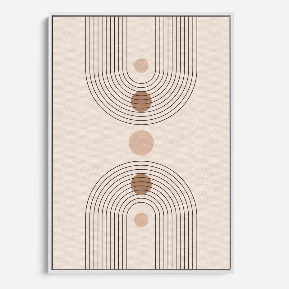 Obraz w ramie 80x120 - Zgeometryzowane Wizje - boho plakat, minimalizm - rama biała