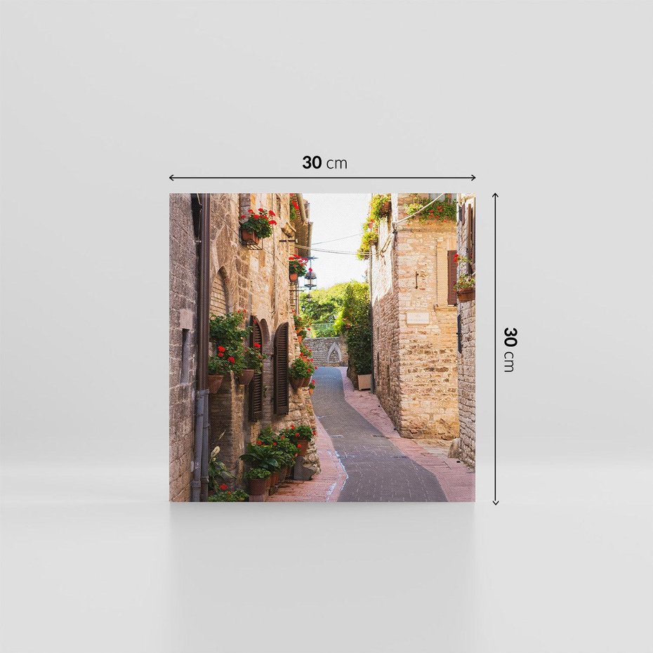 Obraz na płótnie 30x30 - Miłość na Romantycznej Uliczce - romantyczna, uliczka